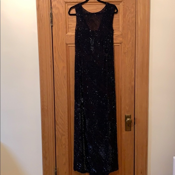 Max Mara navy beaded gown - Picture 7 of 10